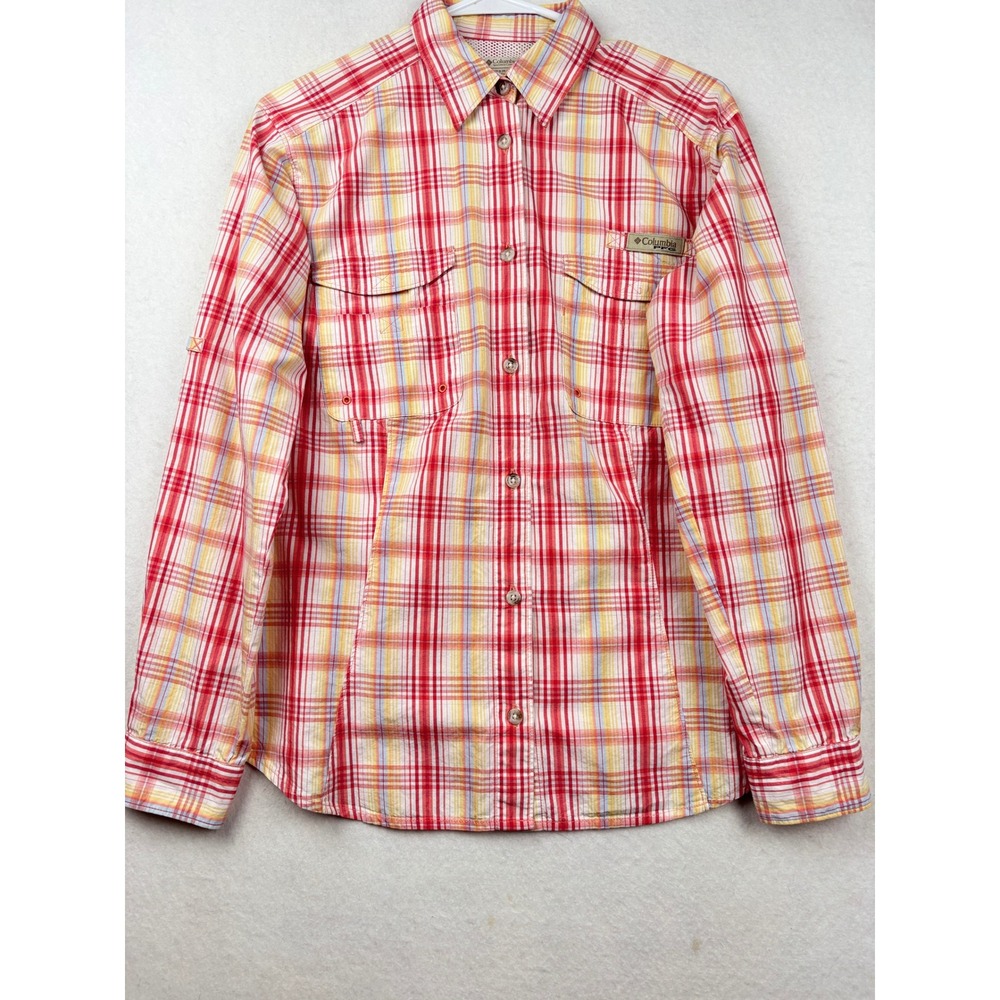 Columbia PFG Shirt Womens M Plaid Vented Fishing Outdoor Utility